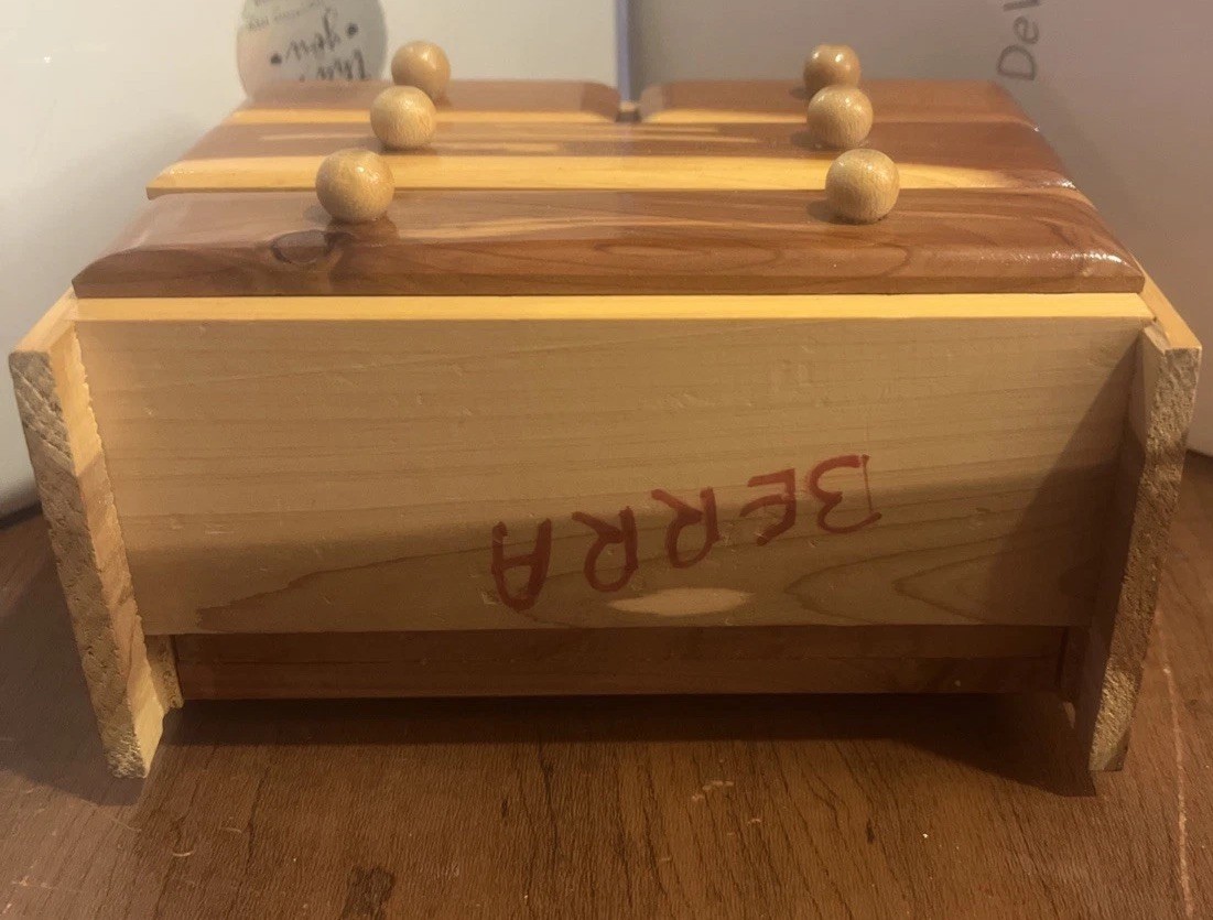 Beautiful Handmade 4 Drawer Wood Jewelry Box, Unique Wood Grain, 5.5X3”