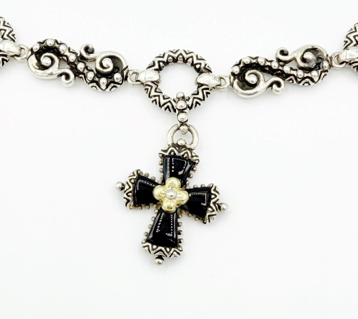 Barbara Bixby Sterling 18k Five Charm Bracelet Turquoise Mother-of-Pearl NIB