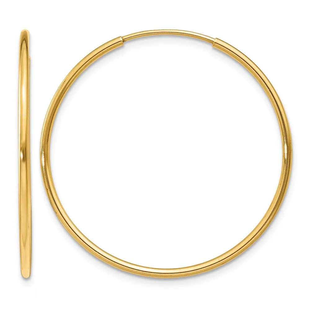 14K Yellow Gold 1.20mm Endless Hoop Earring