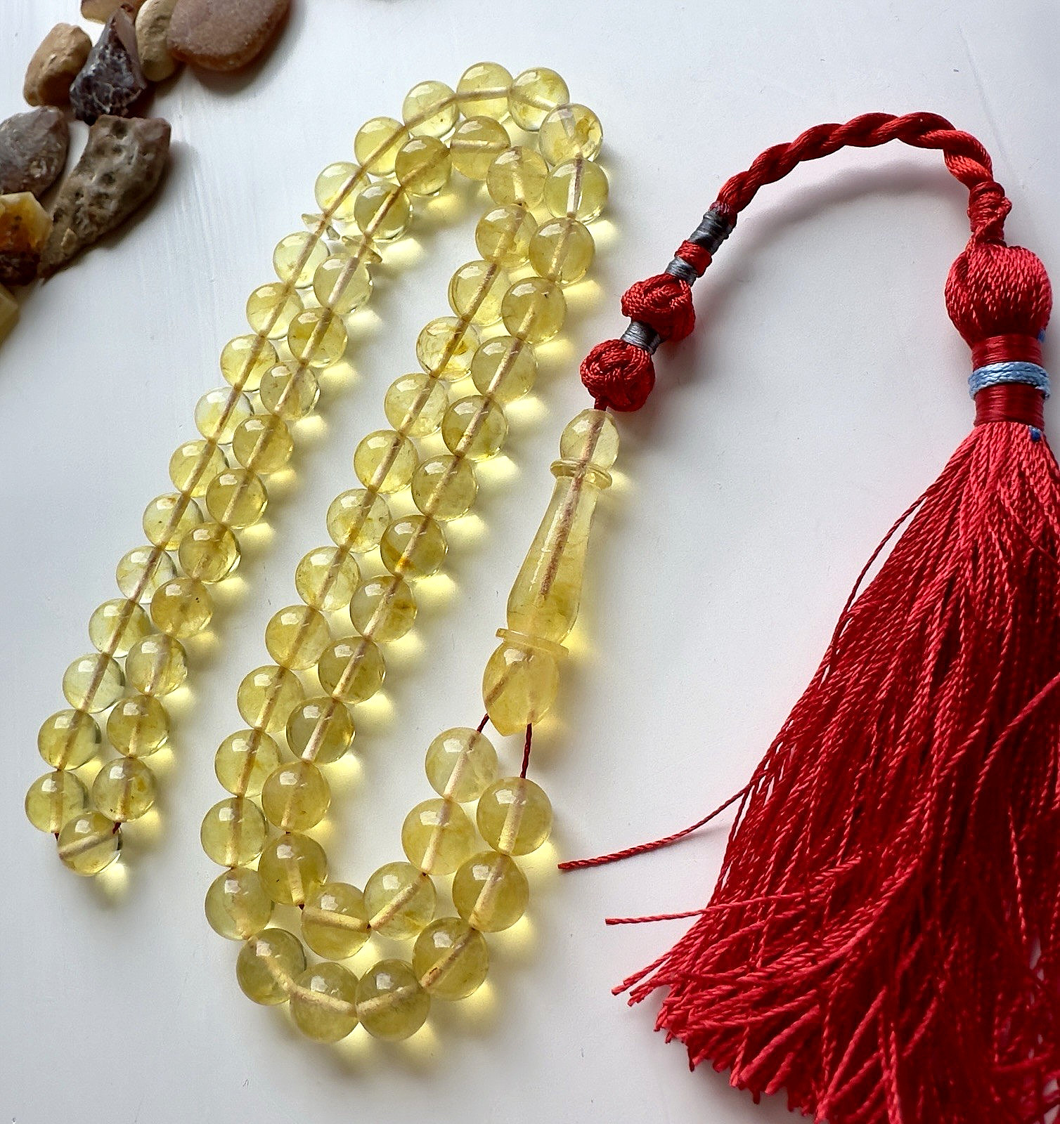 Natural Baltic Amber 29g. Islamic Prayer Rosary 9mm. 66 Beads Tasbih Misbaha