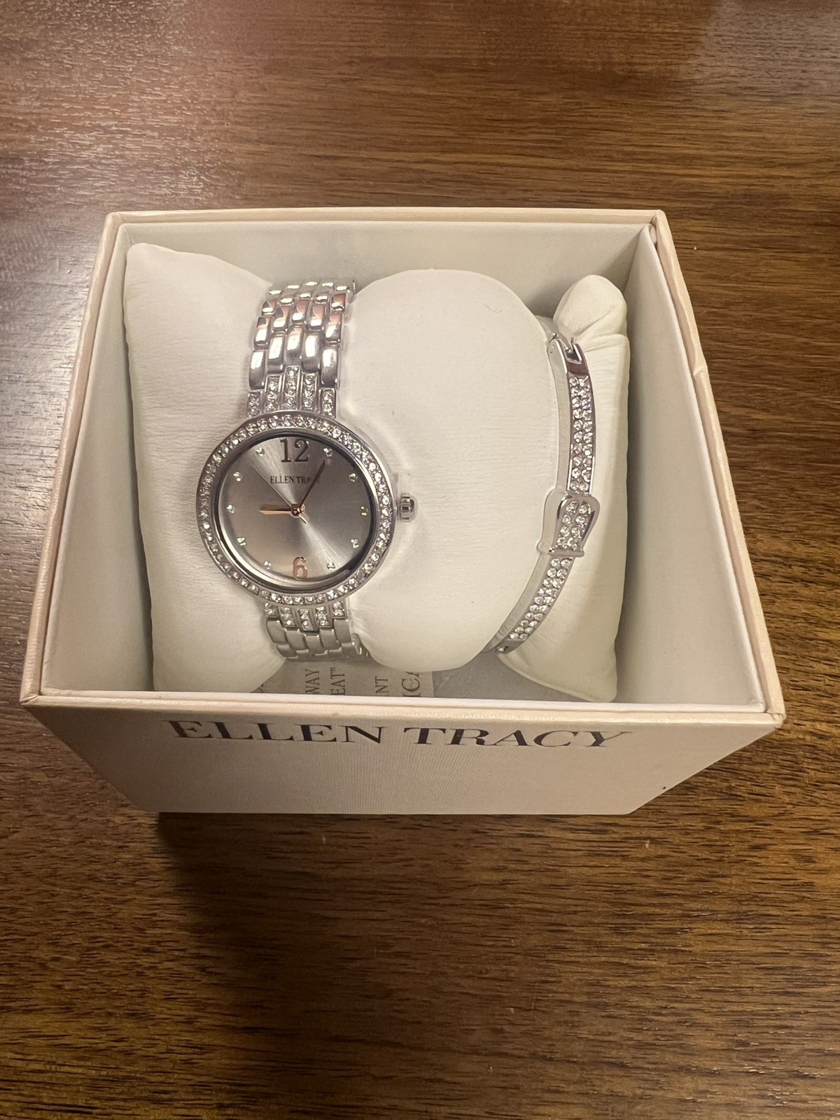 Ellen Tracy Watch And Bracelet Combo Womens silver gold new sealed never worn