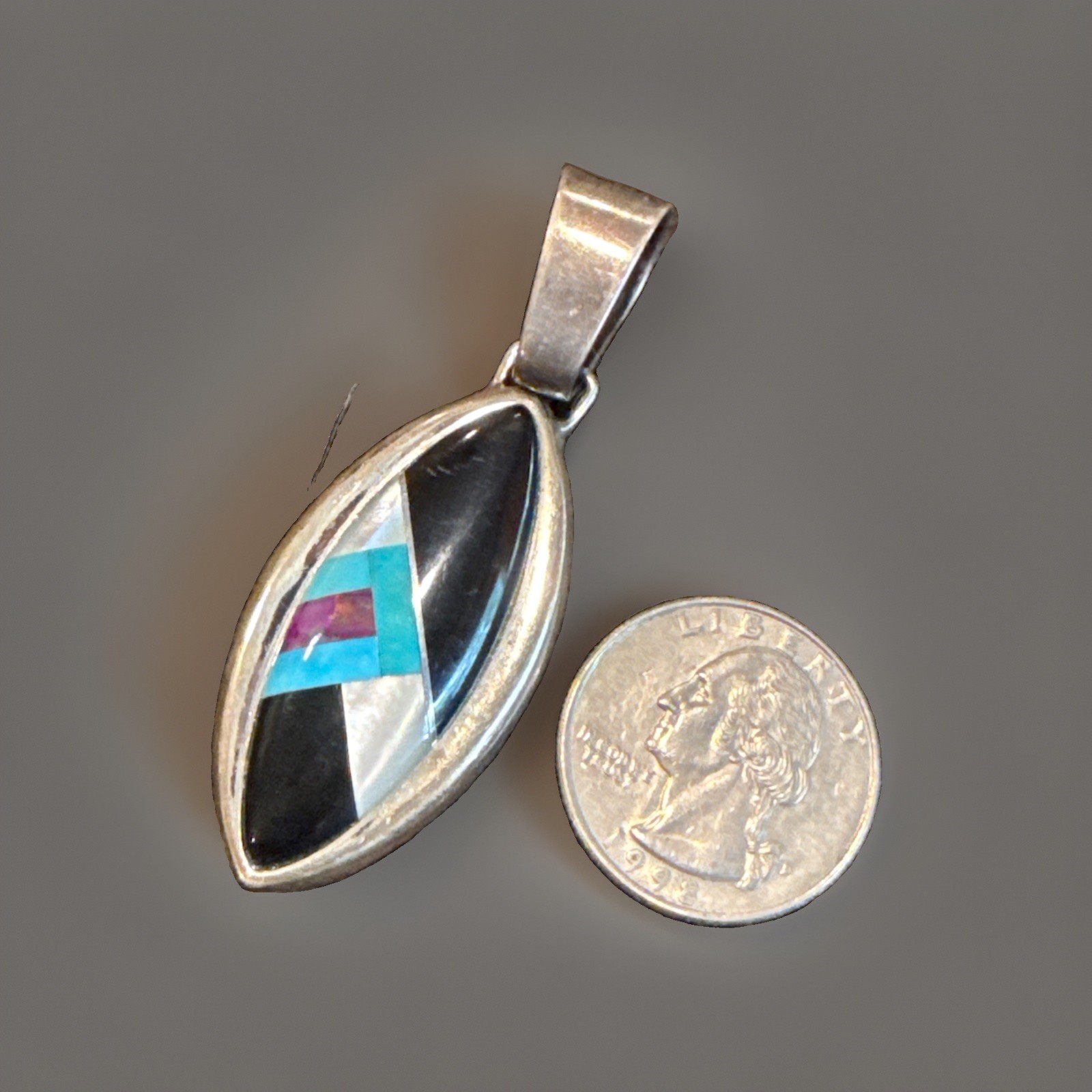 Mine Finds by JAY KING DTR 925 Sterling Silver Pendant Turquoise Onyx MOP