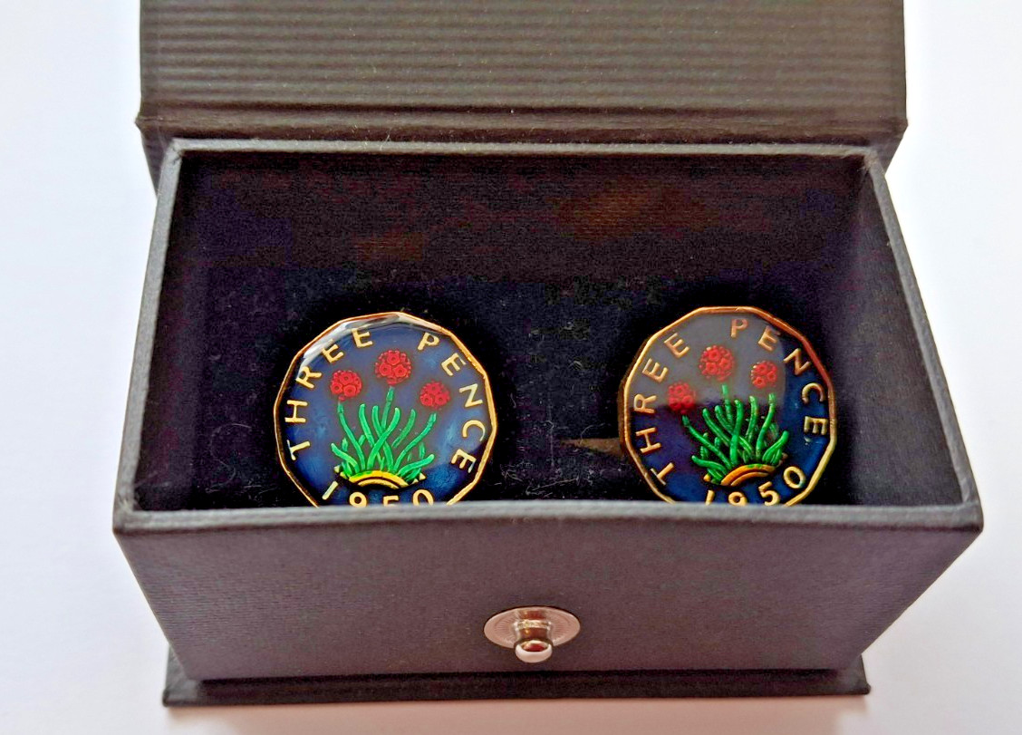Men’s Cufflinks Real coins Circa 1950 76th Birthday gift Anniversary Fathers day