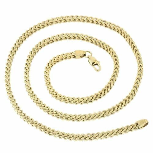 Unisex Stainless Steel Franco Link Chain Solid Square Box Necklace 2.5MM 4MM