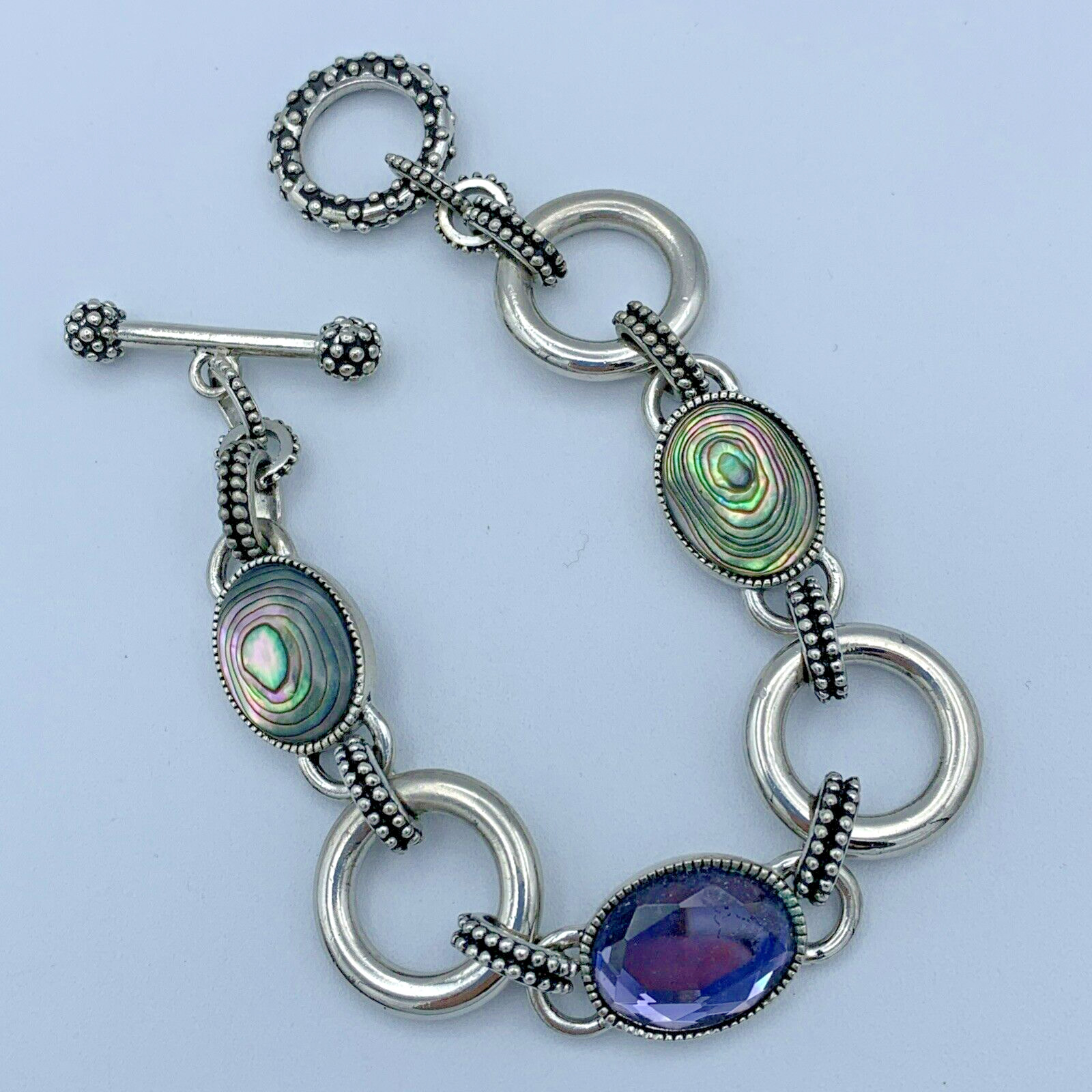 Lia Sophia 7.25 in Silver Tone Toggle Bracelet B3-57