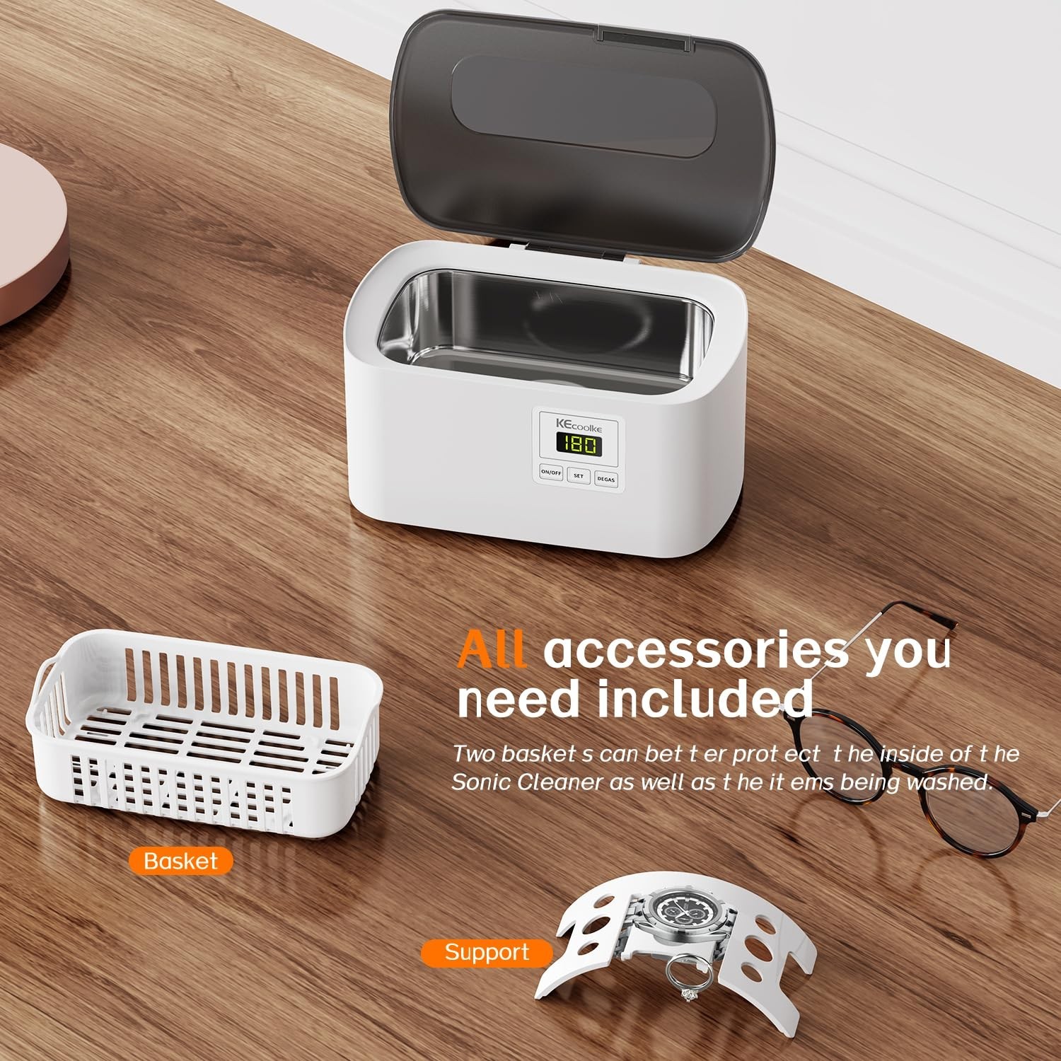 Luxury Ultrasonic Jewelry Cleaning Machine – 600ml Digital Timer Sonic Cleaner