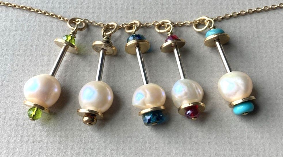 You Choose! Kinetic Pendant, Baroque Pearls & Multi Glass Beads, Fidget Spinner