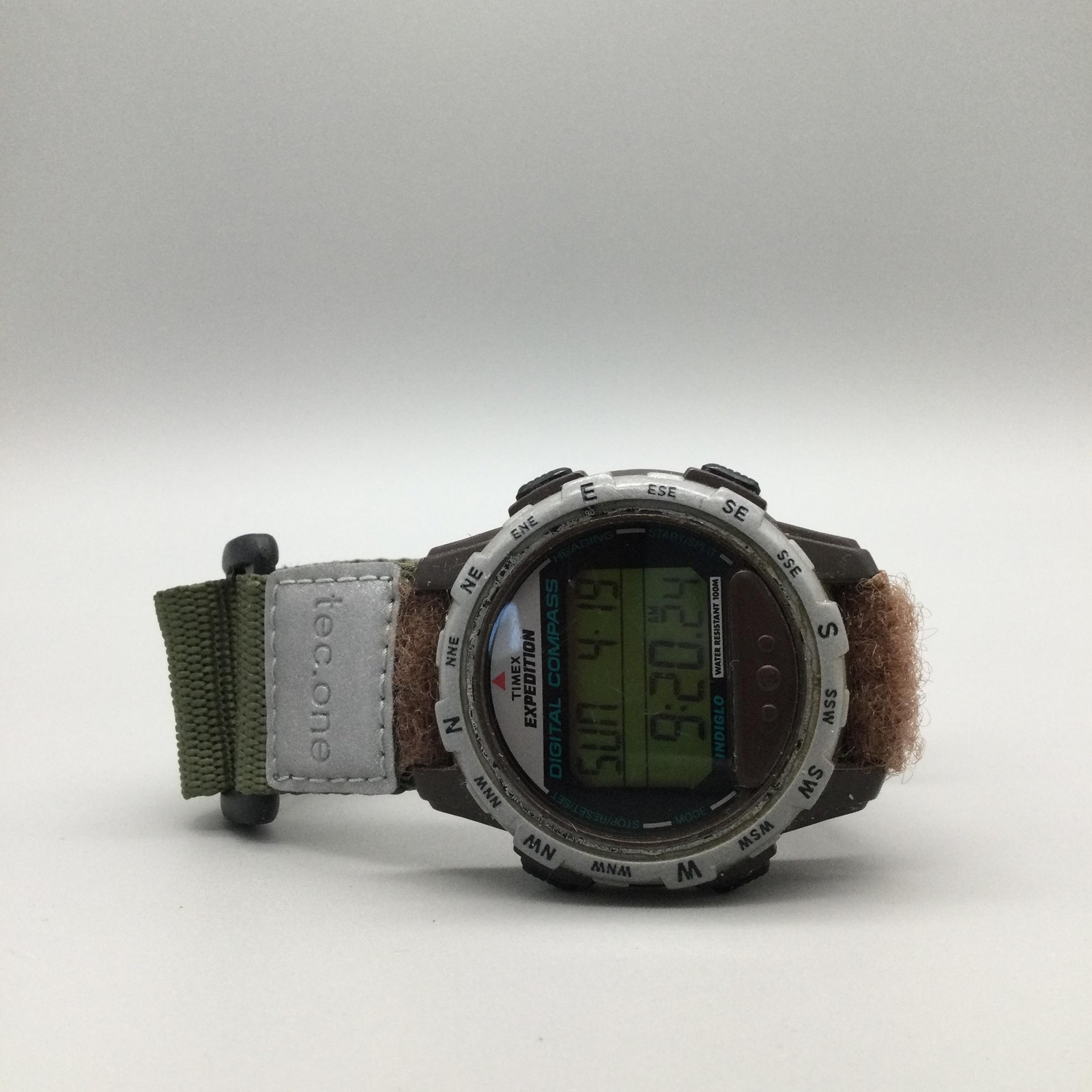 Vintage Timex Expedition Men Watch 42mm Digital Compass Indiglo WR 100M