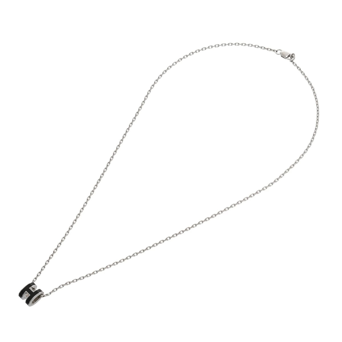 Hermes Pendant Mini Pop H Black Enamel Ladies Necklace Loan 48 S No Interest