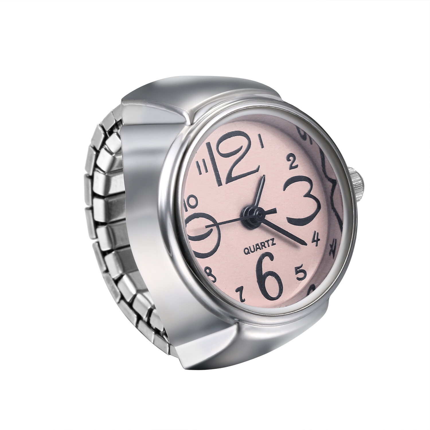 Ring Watch Analog Quartz Watch Dial Elastic Band Creative Finger Watch Men Women