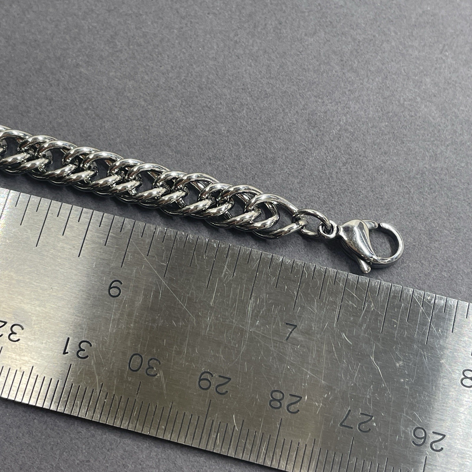 7.5 Inch Long Stainless Steel Chain Bracelet for Women Fashion Jewelry