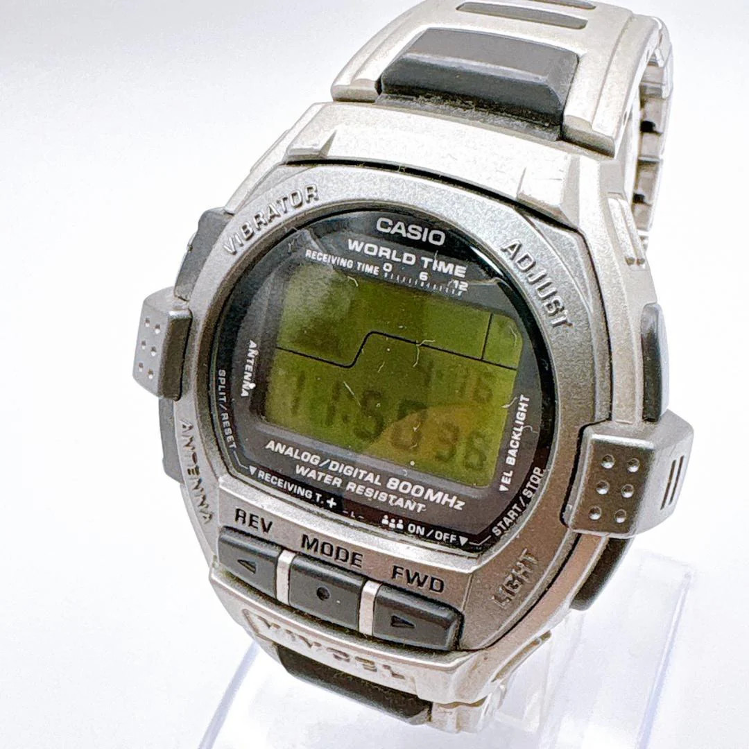 Casio Vivcel Vcl-100 Module 1555 Digital Silver-Toned Watch