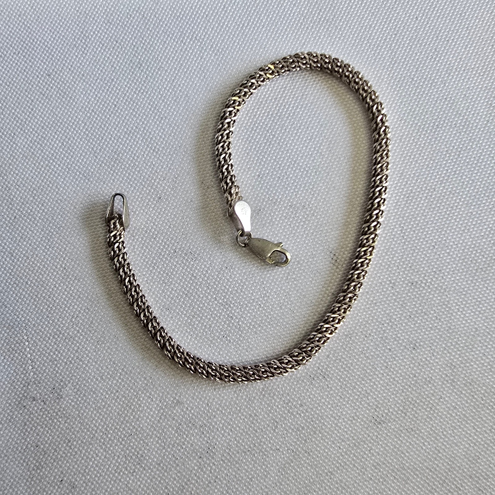 Sterling Silver Bracelet 7.71g Fine Jewelry 7.5″ Unique Chain Lobster Clasp