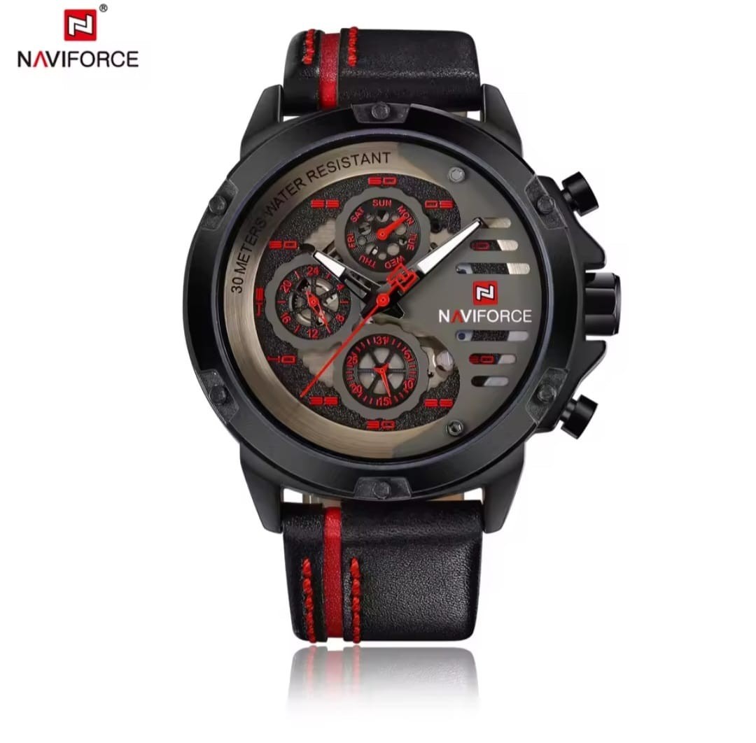 Naviforce Stylish Chronograph Watch in Leather for Men