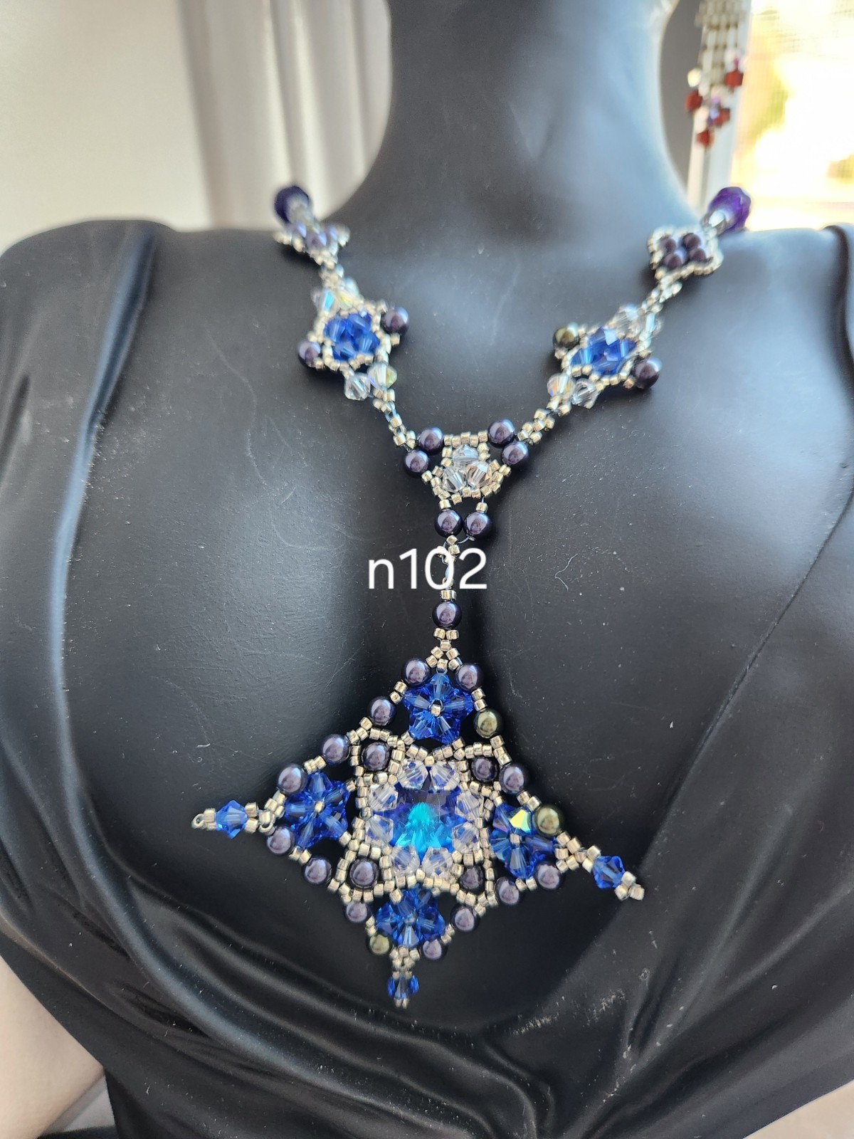 Handmade, One Of A Kind. Swarovski Crystal Beaded Necklace