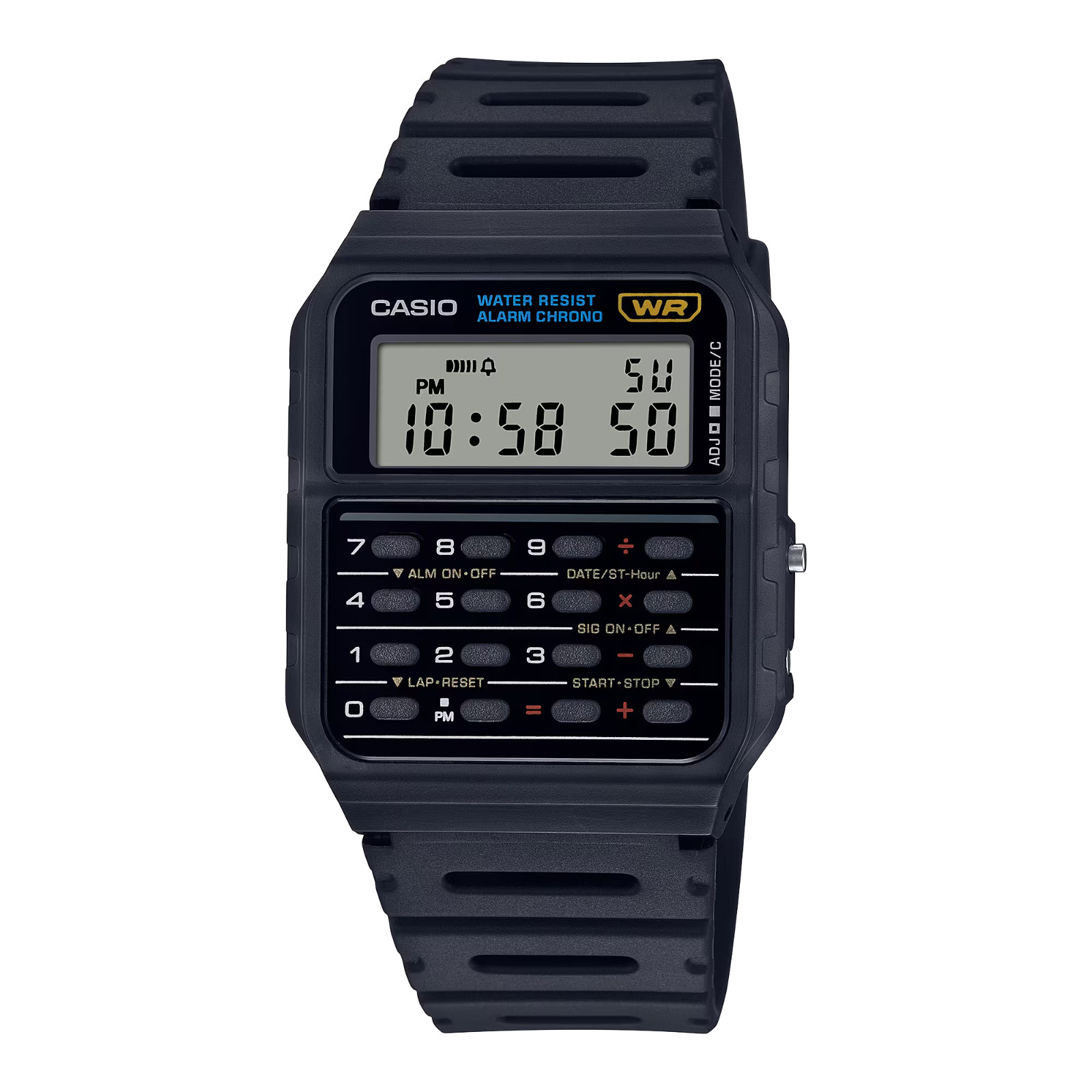 CASIO CA-53W-1Z CALCULATOR MENS BLACK DIGITAL ANALOGUE GREY DIAL RETRO WATCH