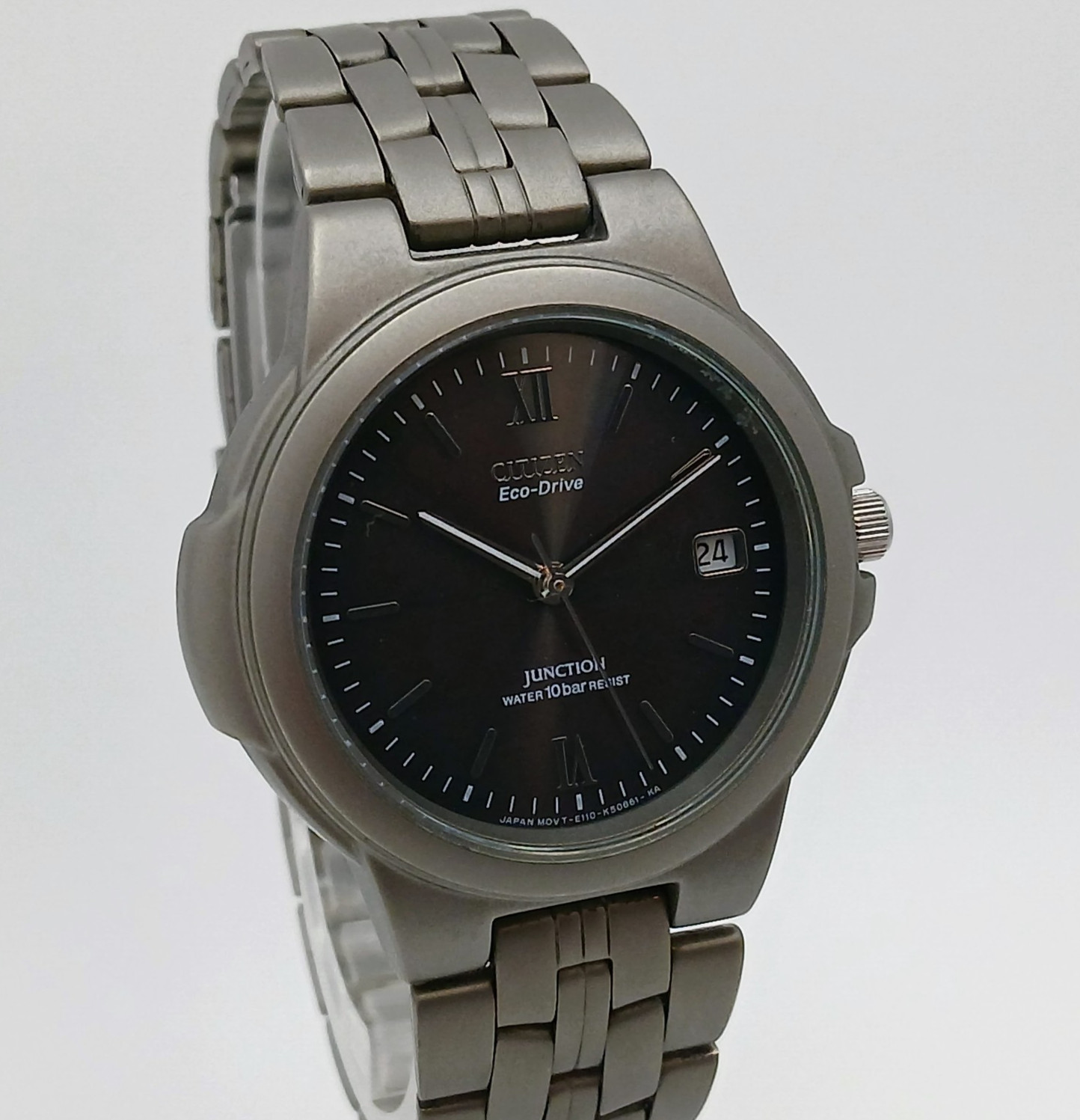 Citizen Eco-Drive Junction Titanium Solar Mens Watch E110-K16440 CK Gray Dial