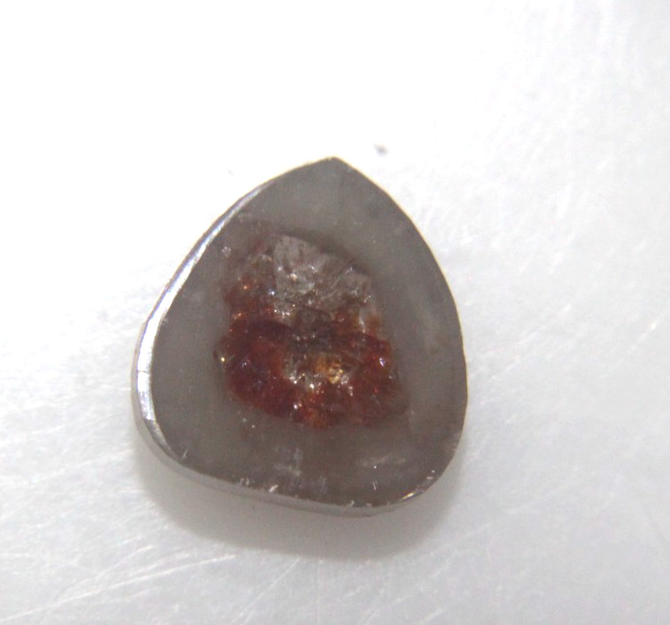 1.37Cts Pear Shape Gray Color Rose Cut Natural Real Diamond 7.84×7.36×2.60 MM