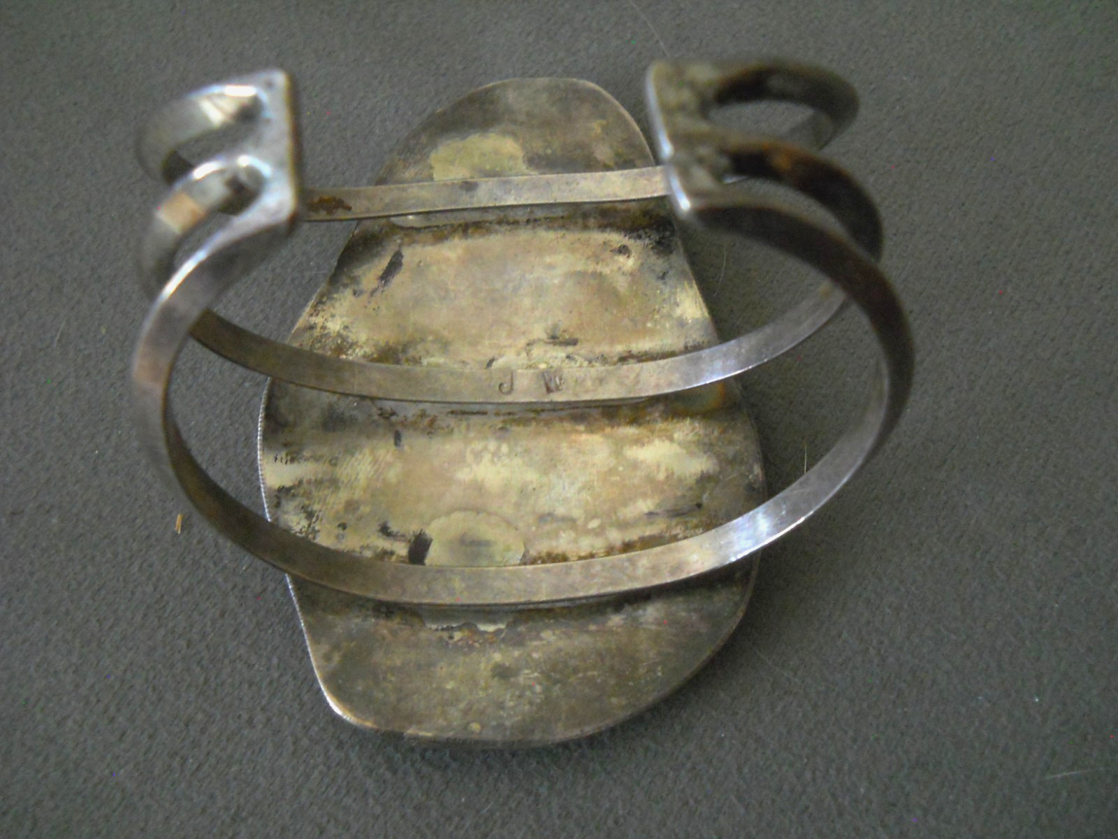 Native American Navajo Rich Blue Turquoise Nugget Sterling Silver Cuff Bracelet