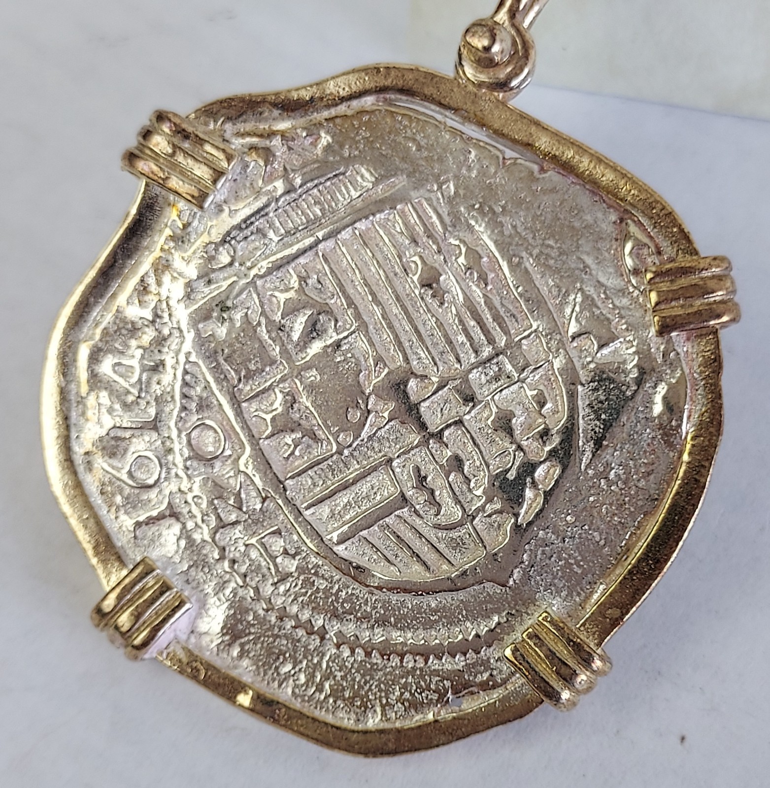 Atocha Sunken Jewelry LARGE Pieces of 8 Silver Coin Pendant with Date ~ 14K
