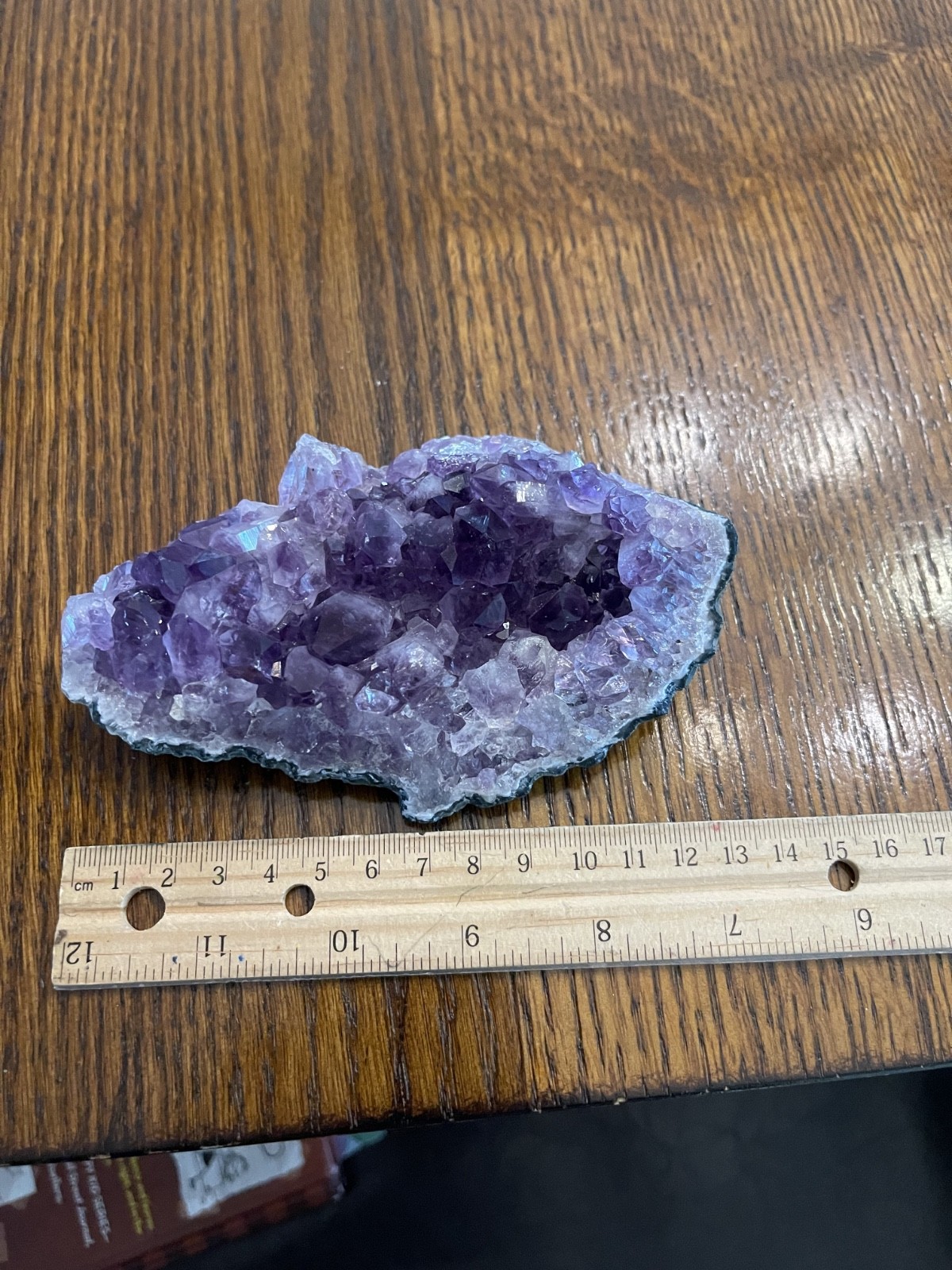 Amethyst crystal 13 inches long, that is natural and weighs 1.3 pounds.