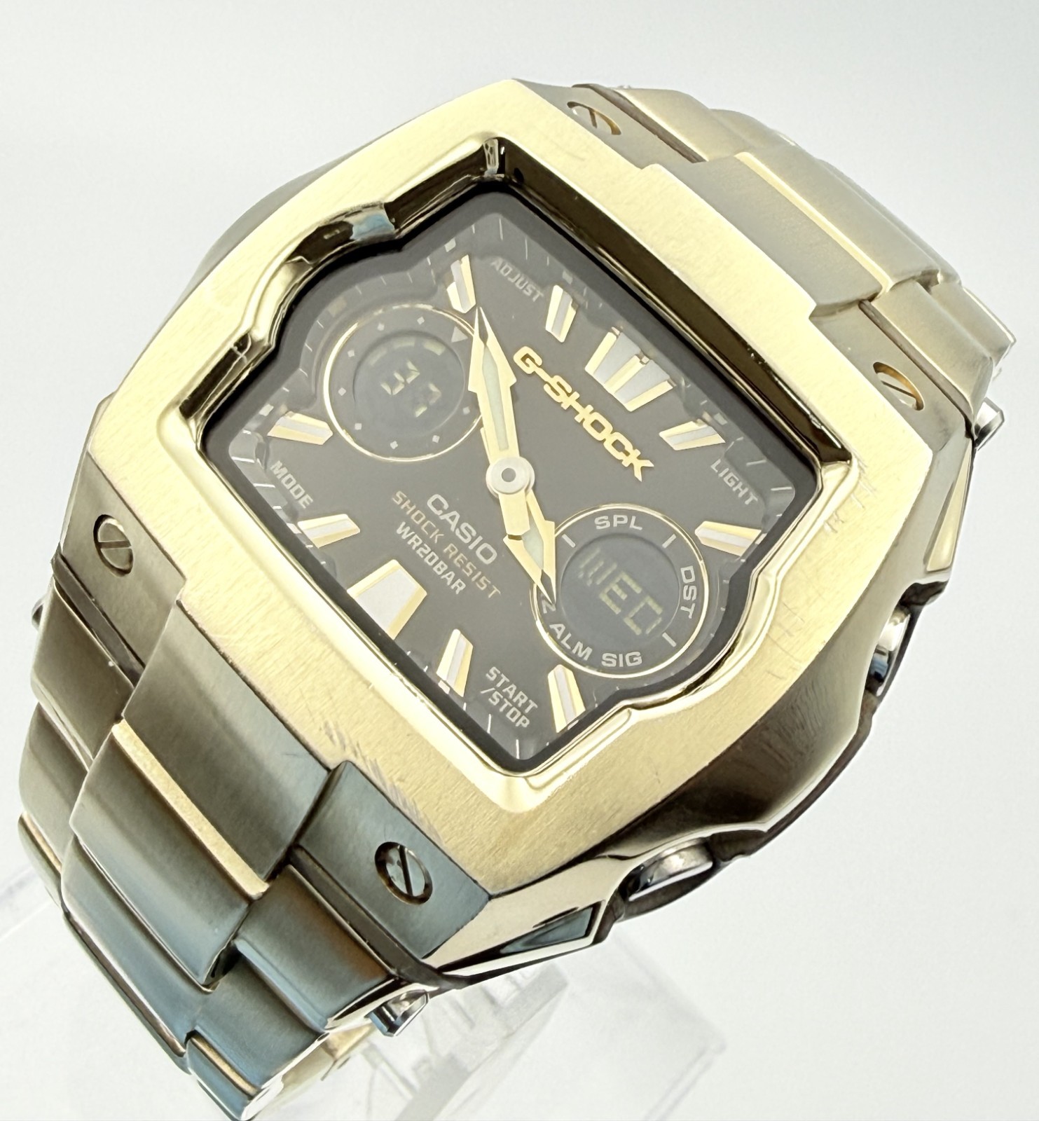 Casio G-Shock G-011 G-011D Cube Gold Ana-Digi Watch Wrist 16cm (6.3 in) -Rank B+