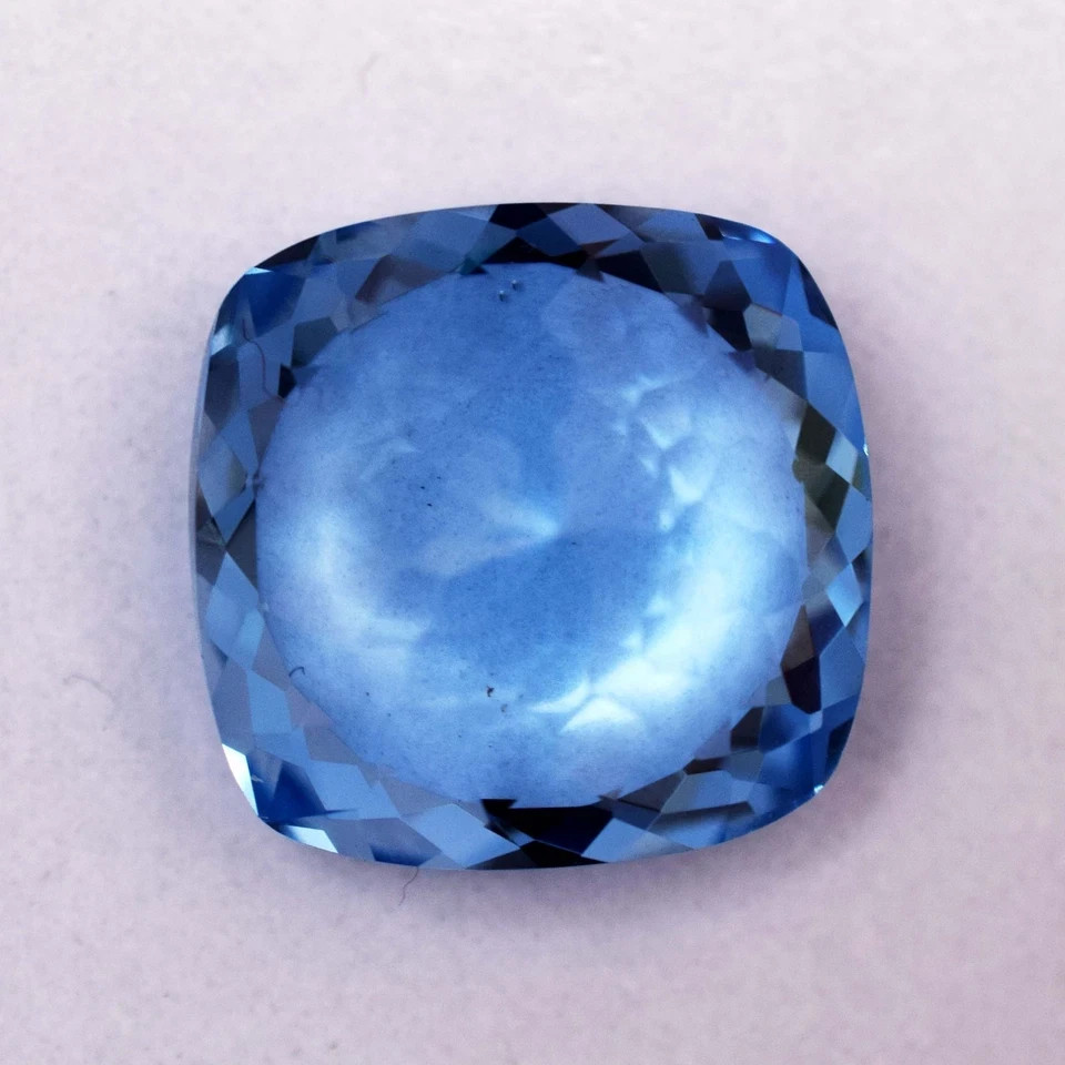 18.80 CT Natural Sky Blue Aquamarine Cushion Cut Certified Gemstone From Brazil