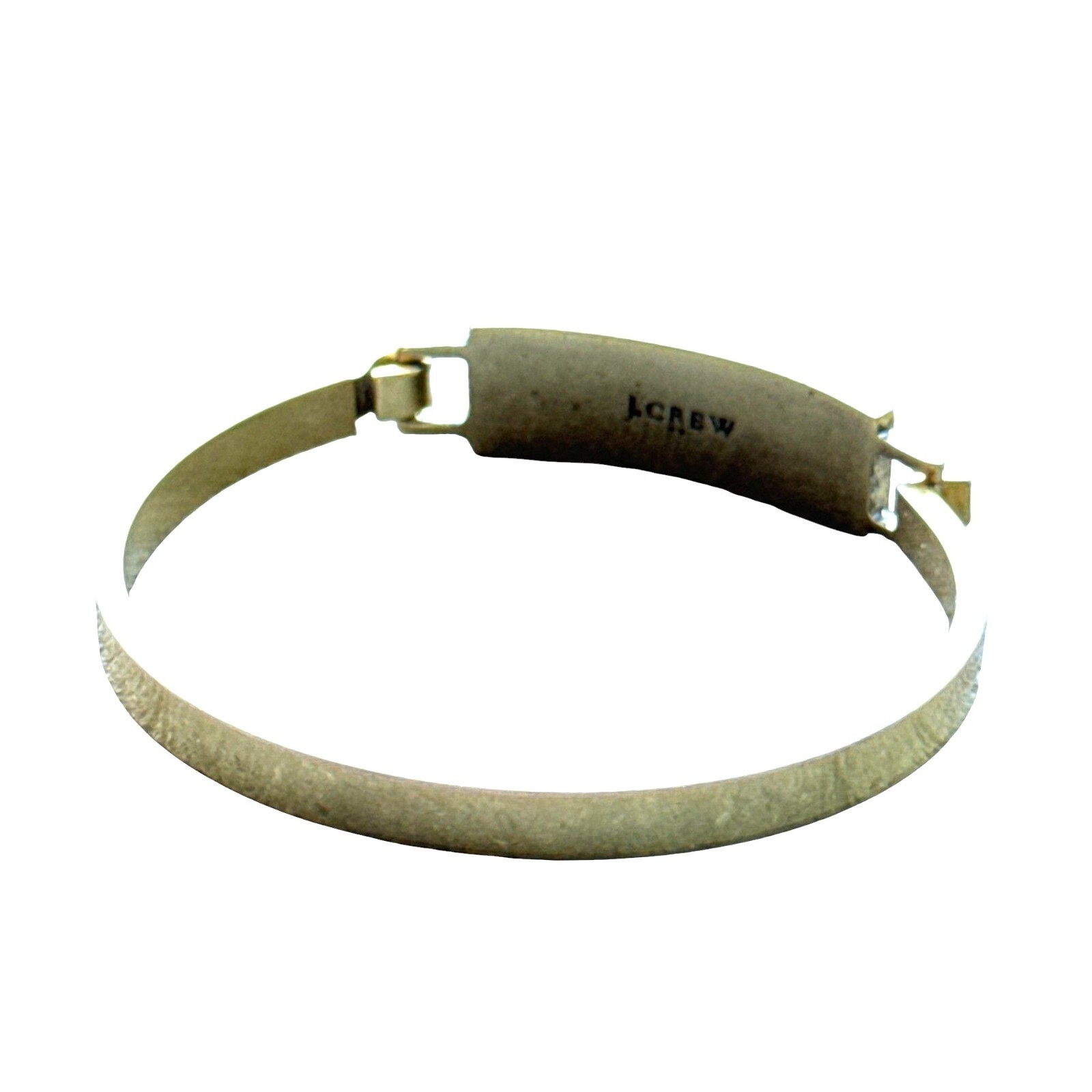 J. Crew Gold Tone Hinged Bangle Bracelet with Rhinestone Bar Accent