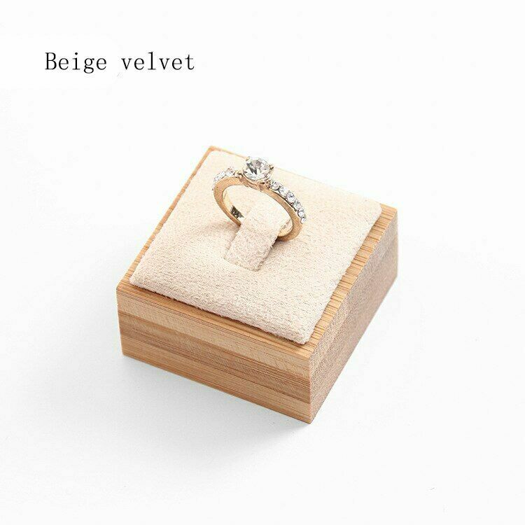 Bamboo Ring Jewelry Display Stand Holder Showcase Organizer Storage