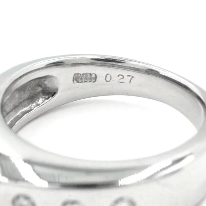 0.27ct Princess Cut Diamond Dots Ring Pt900 Platinum Pinky Ring 6.3g