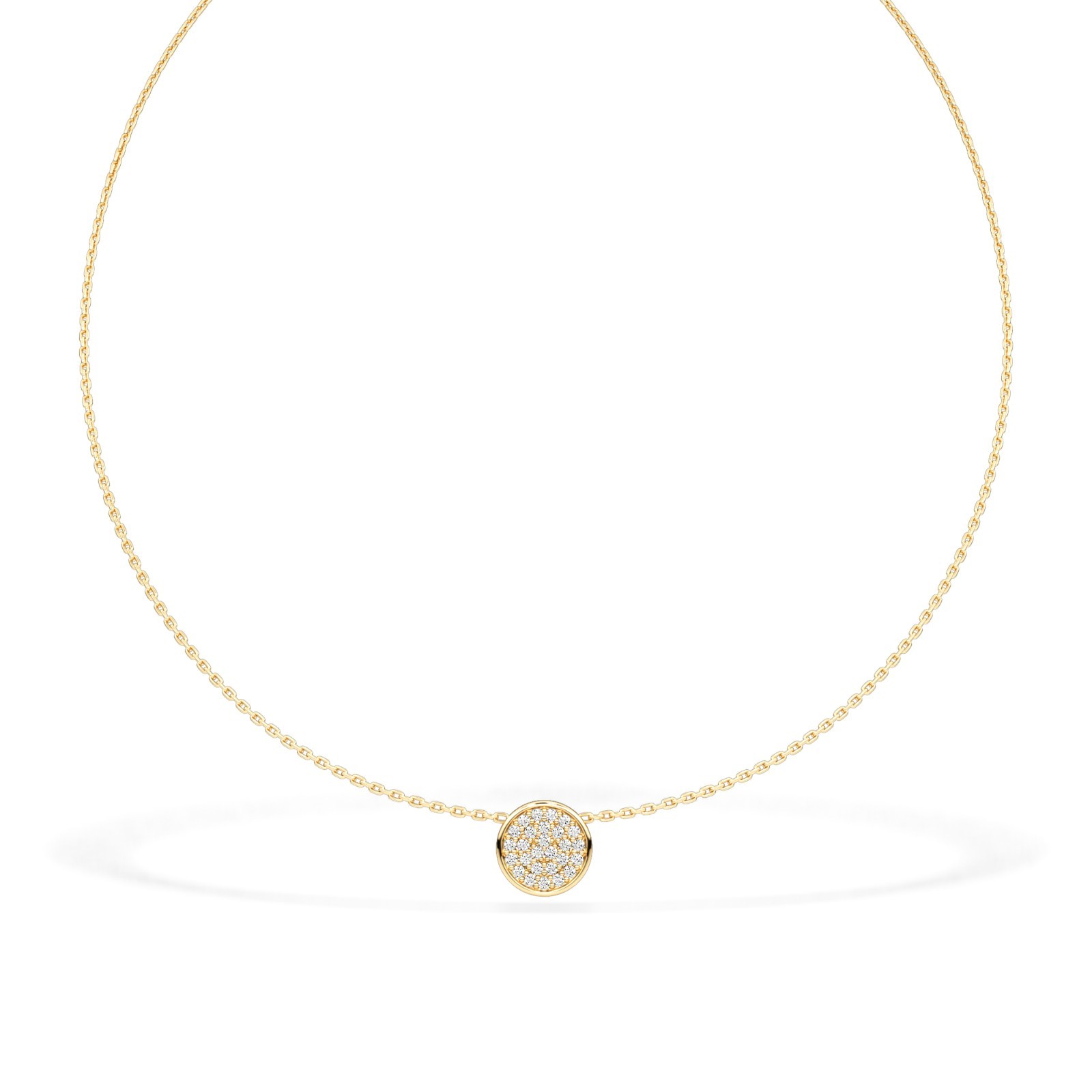 IGI Round Cut Natural or Lab Grown Diamond Cluster Necklace in 10K 14K 18K Gold