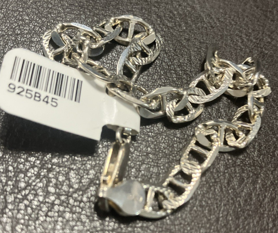925 Italy Sterling Silver Mariner Link Solid Bracelet 8.25grams 8.2” 6.2mm NWT