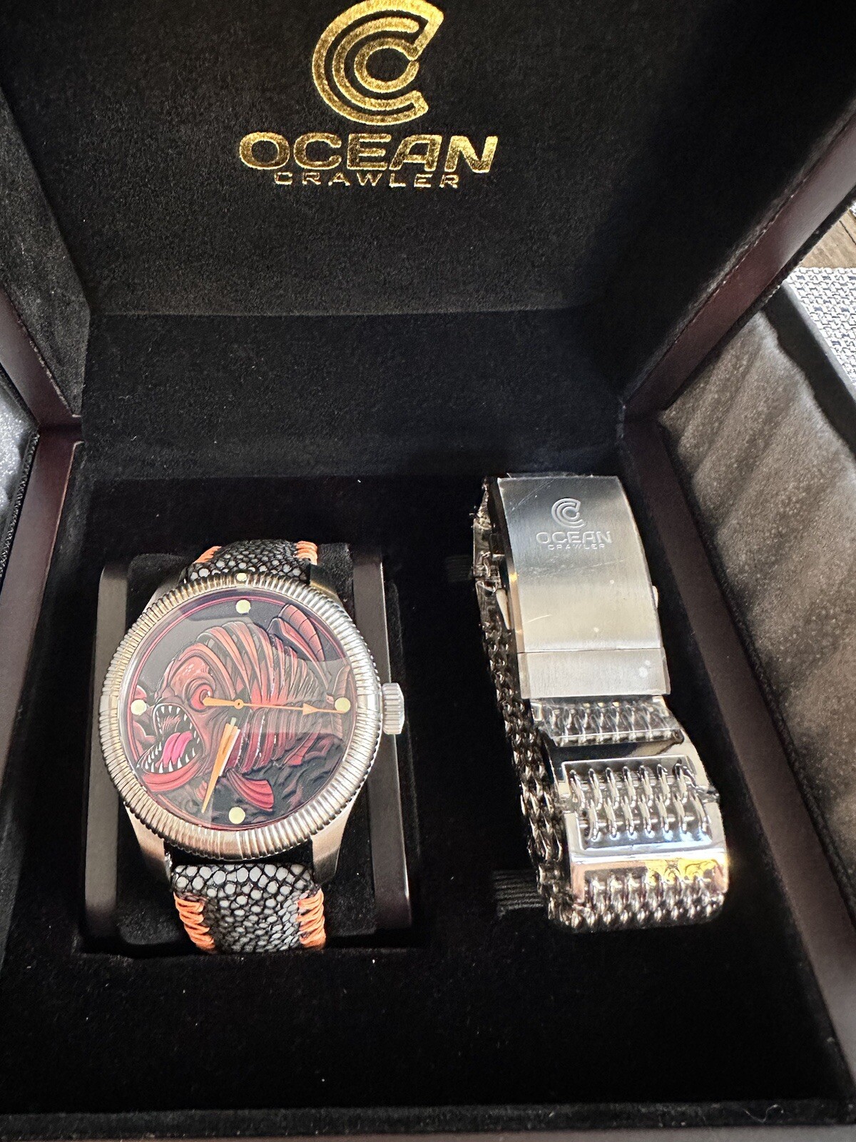 Ocean Crawler Piranha Hand-crafted Ceramic-Enamel Dial Dive Watch