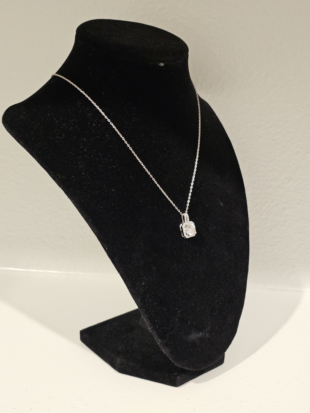 2 Carat Moissanite Solitaire Pendant White Gold Plated Over Brass