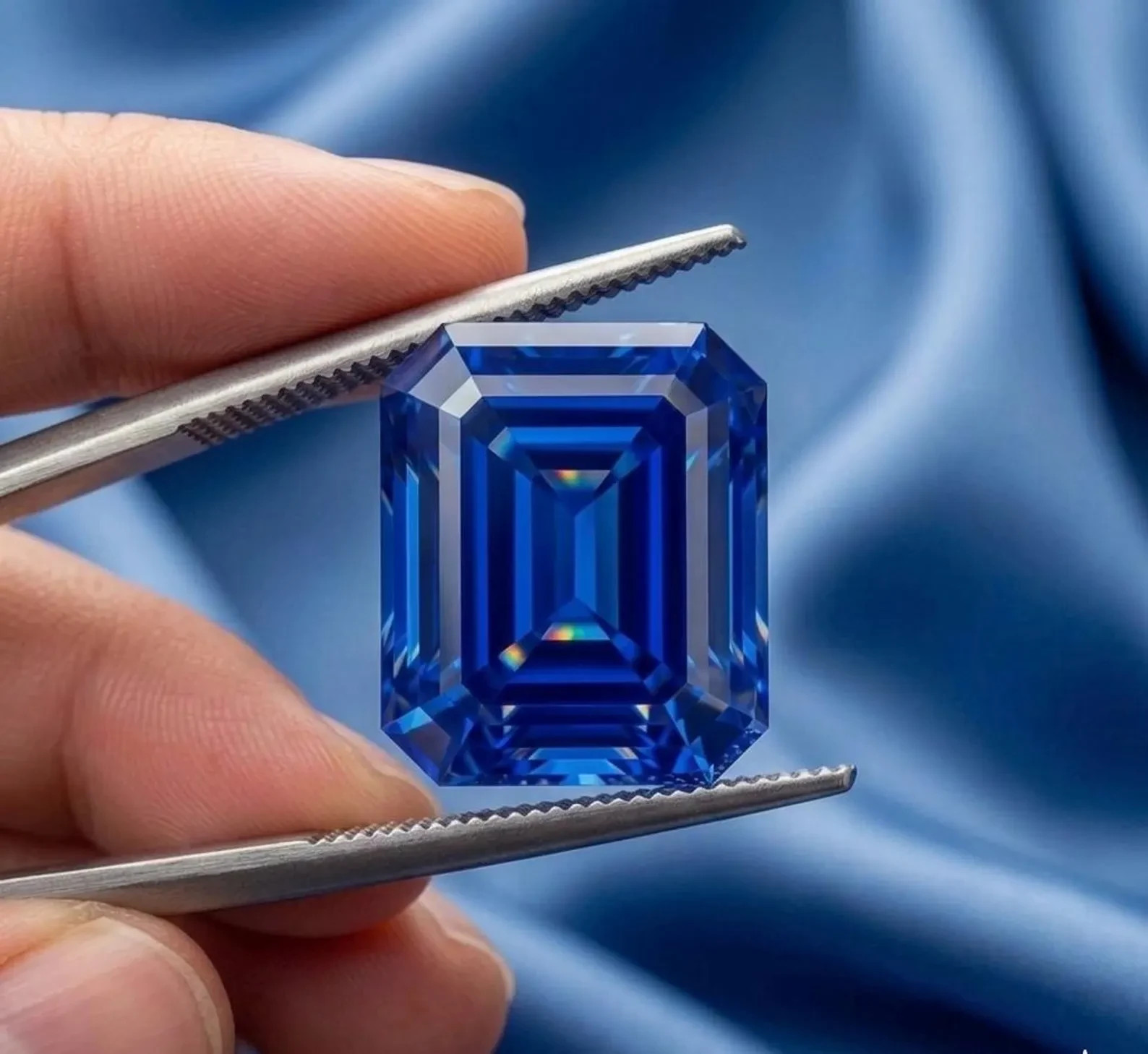 CERTIFIED 7.00 Ct Natural blue Diamond emerald LOOSE VVS/ 14 mm