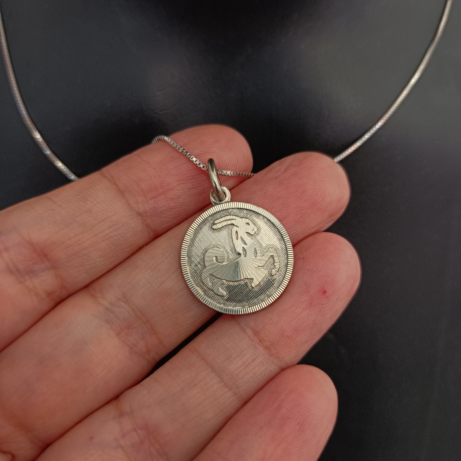 Capricorn Zodiac Vintage Necklace Sterling Silver Astrology Pendant Me’sn Women