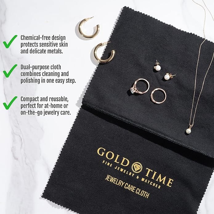 Premium Jewelry Cleaning Cloth – Natural Cotton, Non-Toxic, Travel-Friendly