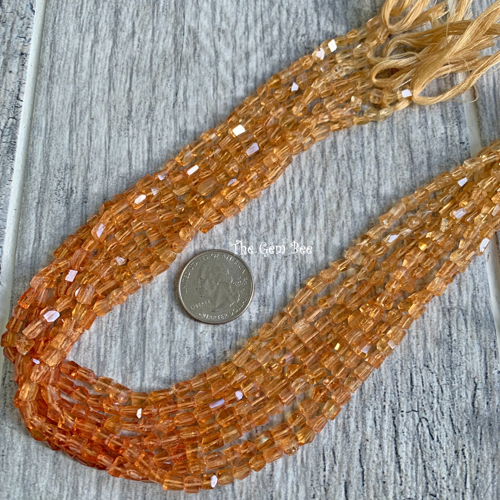 Finest Natural Imperial Topaz Faceted Freeform Nuggets Beads 4.8 inch Strand