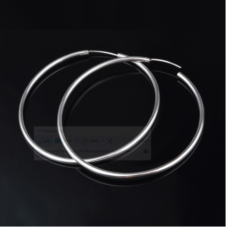 925 SOLID STERLING SILVER PLAIN 1MM THICK ROUND ENDLESS HOOP 10-50MM LIP EAR D36