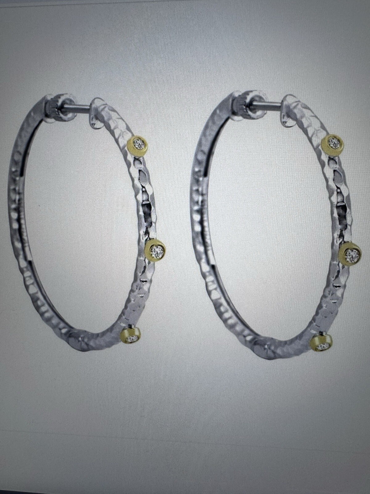 Gabriel & Co – Sterling Silver and 18k Gold Ring and Earring Set