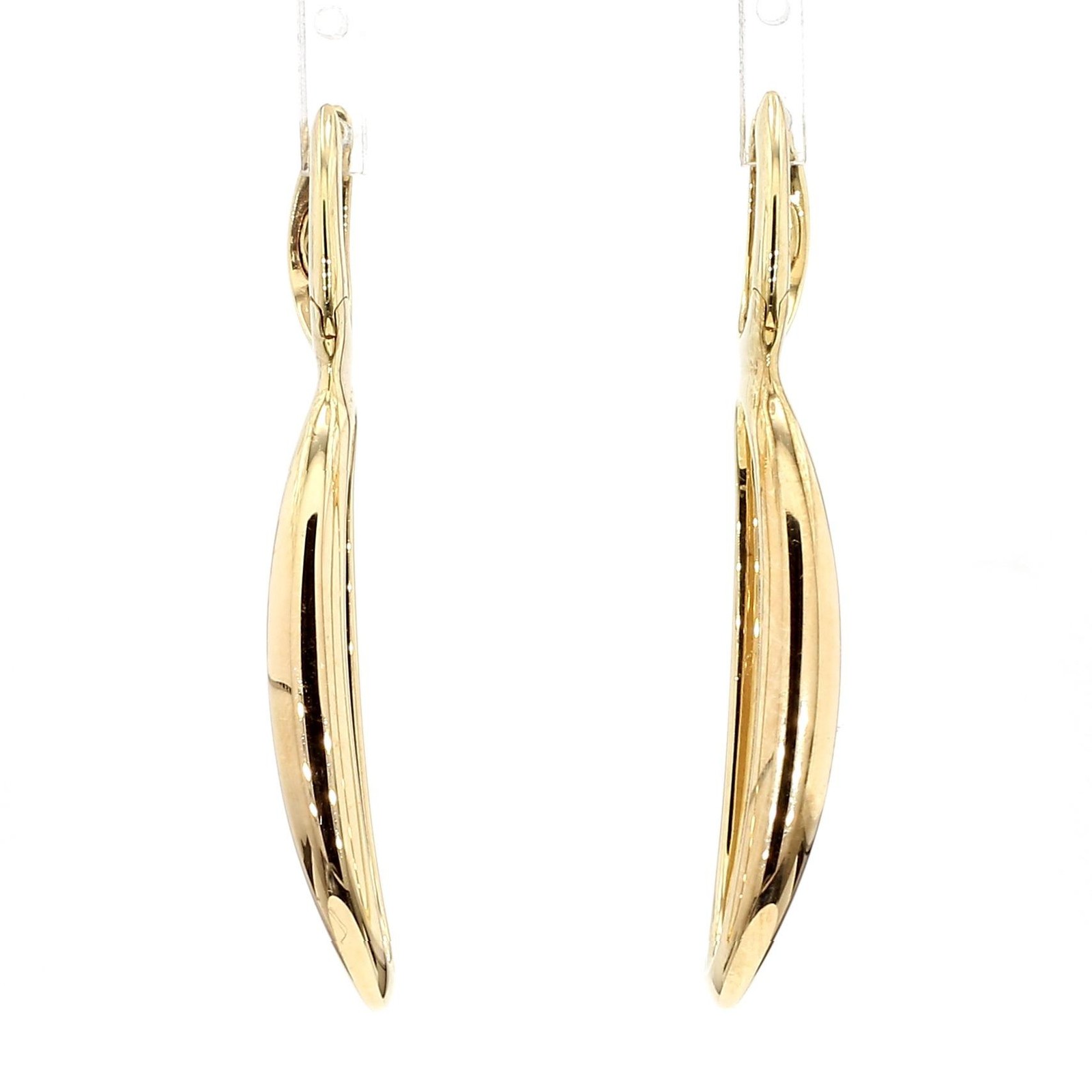 14K Gold Open Twisted Drop Earrings With Diamond Pave – Made in Italy