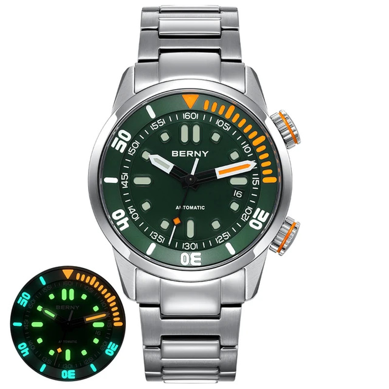 “Super Luminous 20Bar Diver Men’s Mechanical Watch: Sapphire Crystal, Automatic