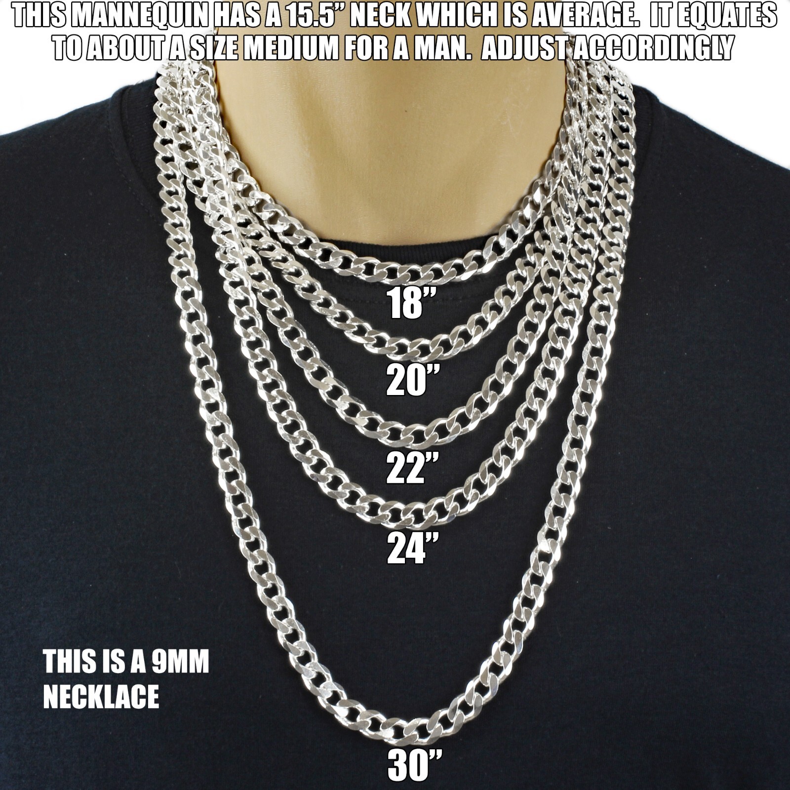 Guaranteed 925 Sterling Silver Cuban Curb Chain Necklace Solid & Heavy Version