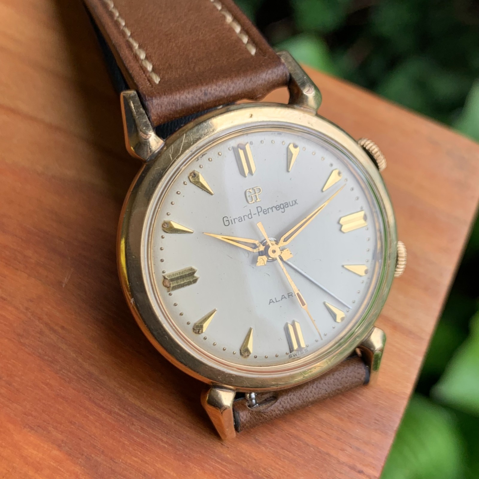 Girard-Perregaux Ref. B1915 Alarm Teardrop Lugs 10K Gold Filled Wristwatch
