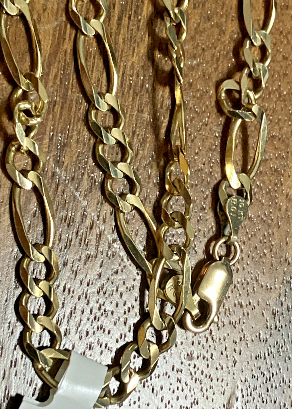 10kt Real Solid Gold Figaro Link Chain 15.2Grams 5.4mm 22” RCI Brand NWT 10K