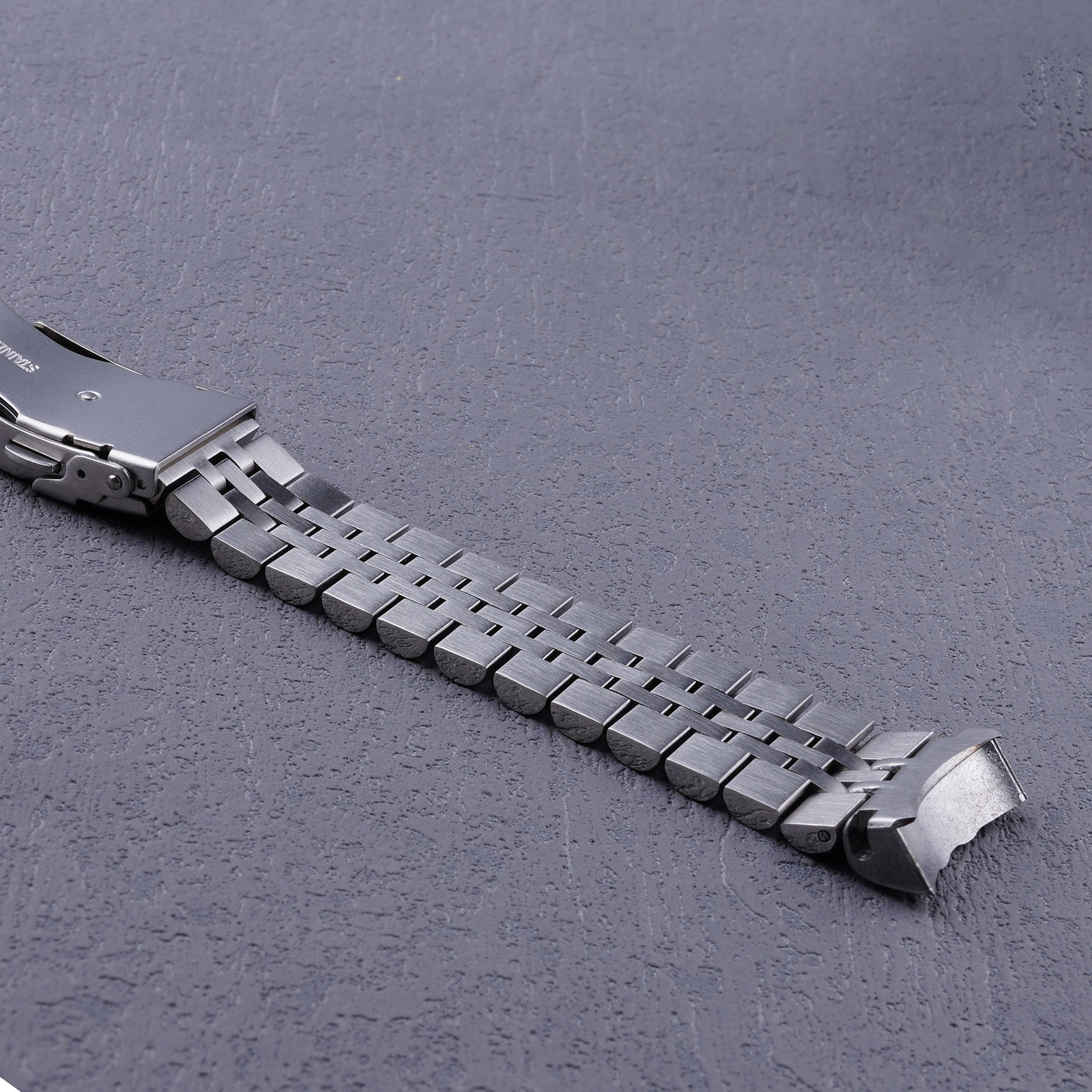 For Seiko Black Samurai SRPF79 22mm Silver Solid Curved End Jubilee Bracelets