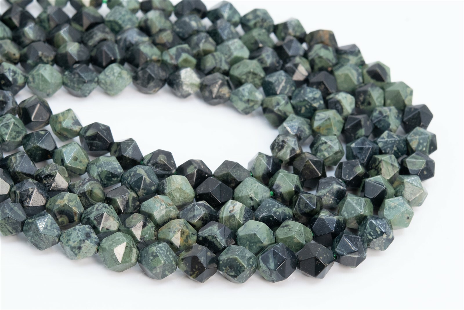 Kambaba Jasper Star Cut Faceted Grade AAA Natural Loose Beads 5-6/7-8/9-10MM