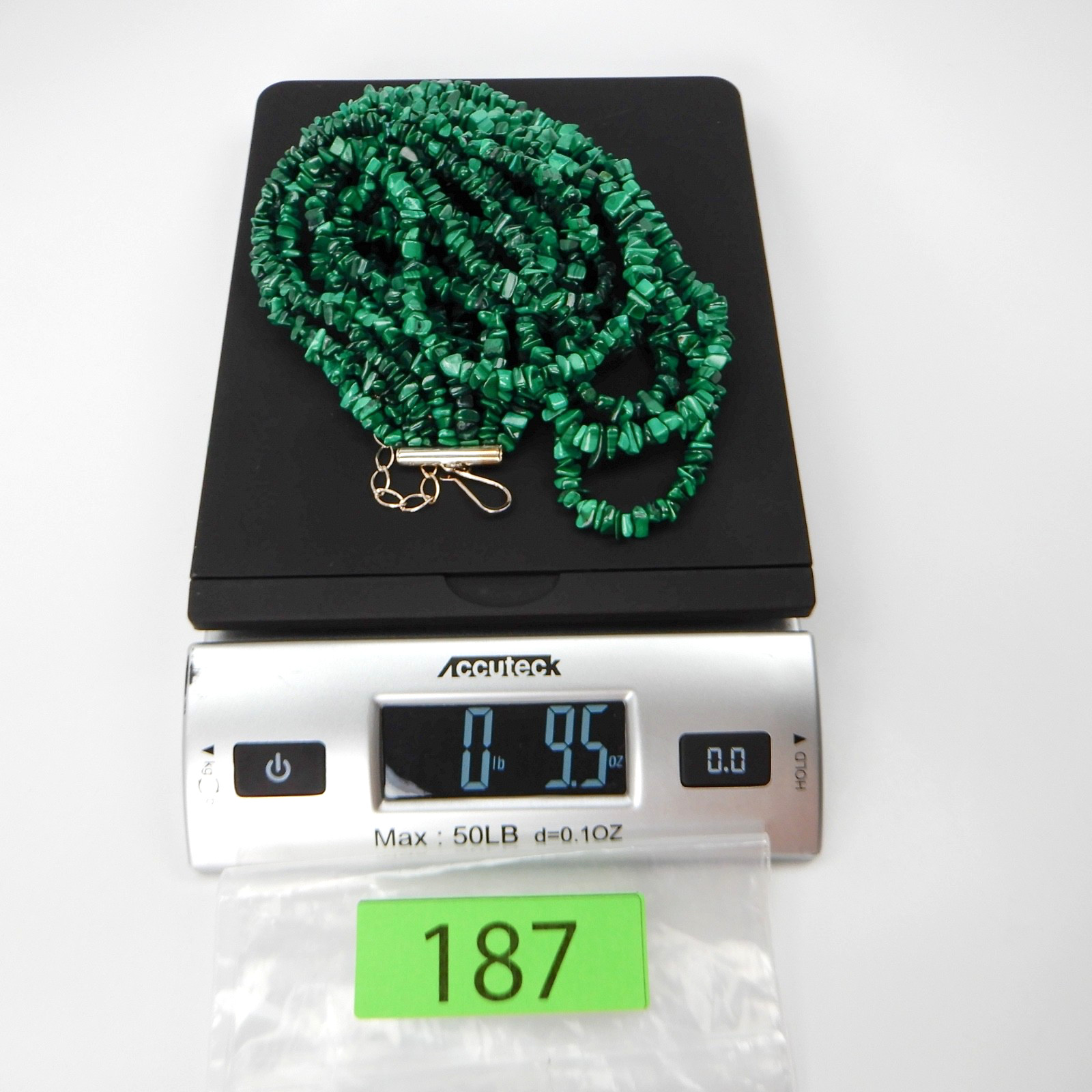 Mine Finds By Jay King 7 Strand Genuine Malachite Waterfall Necklace 18-21”