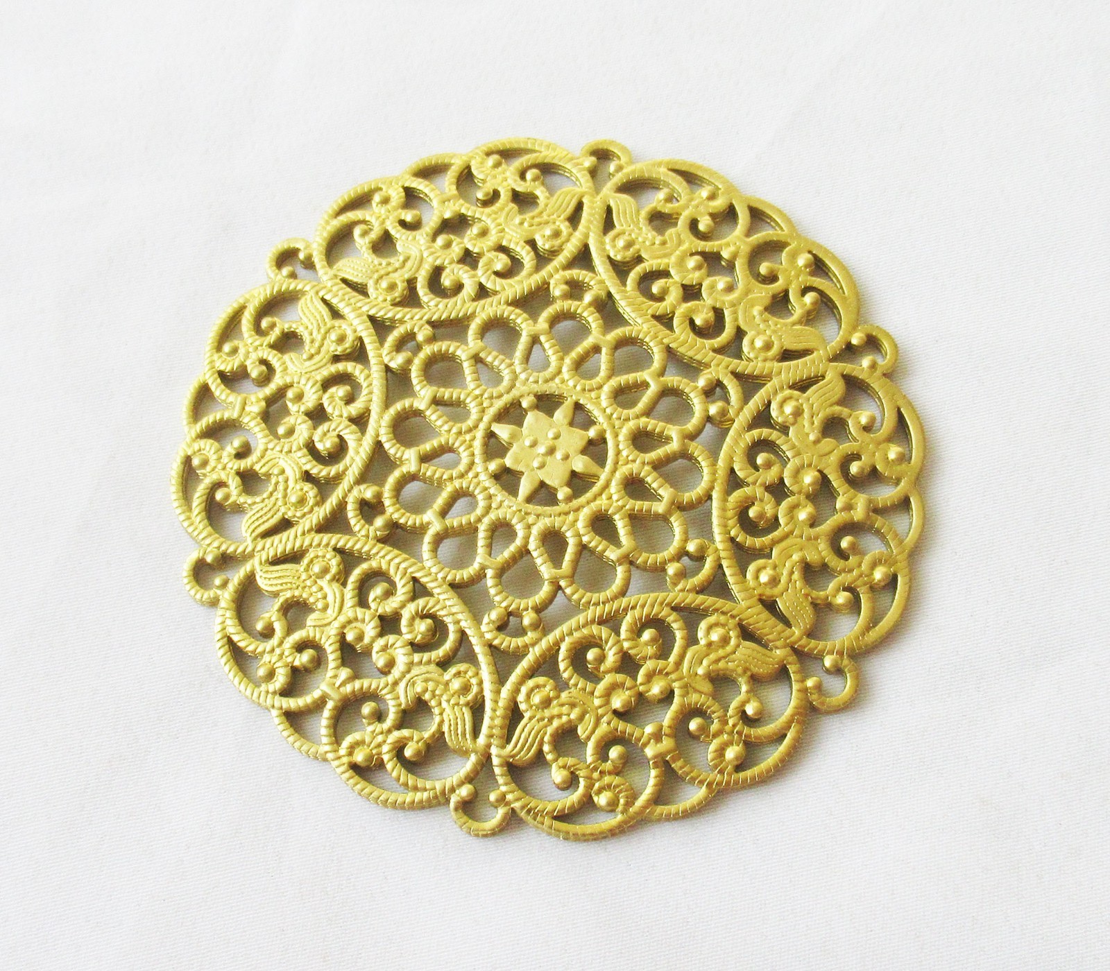 10pcs Large Brass Filigree 69mm Stamping Findings for Decorative DIY Crafts