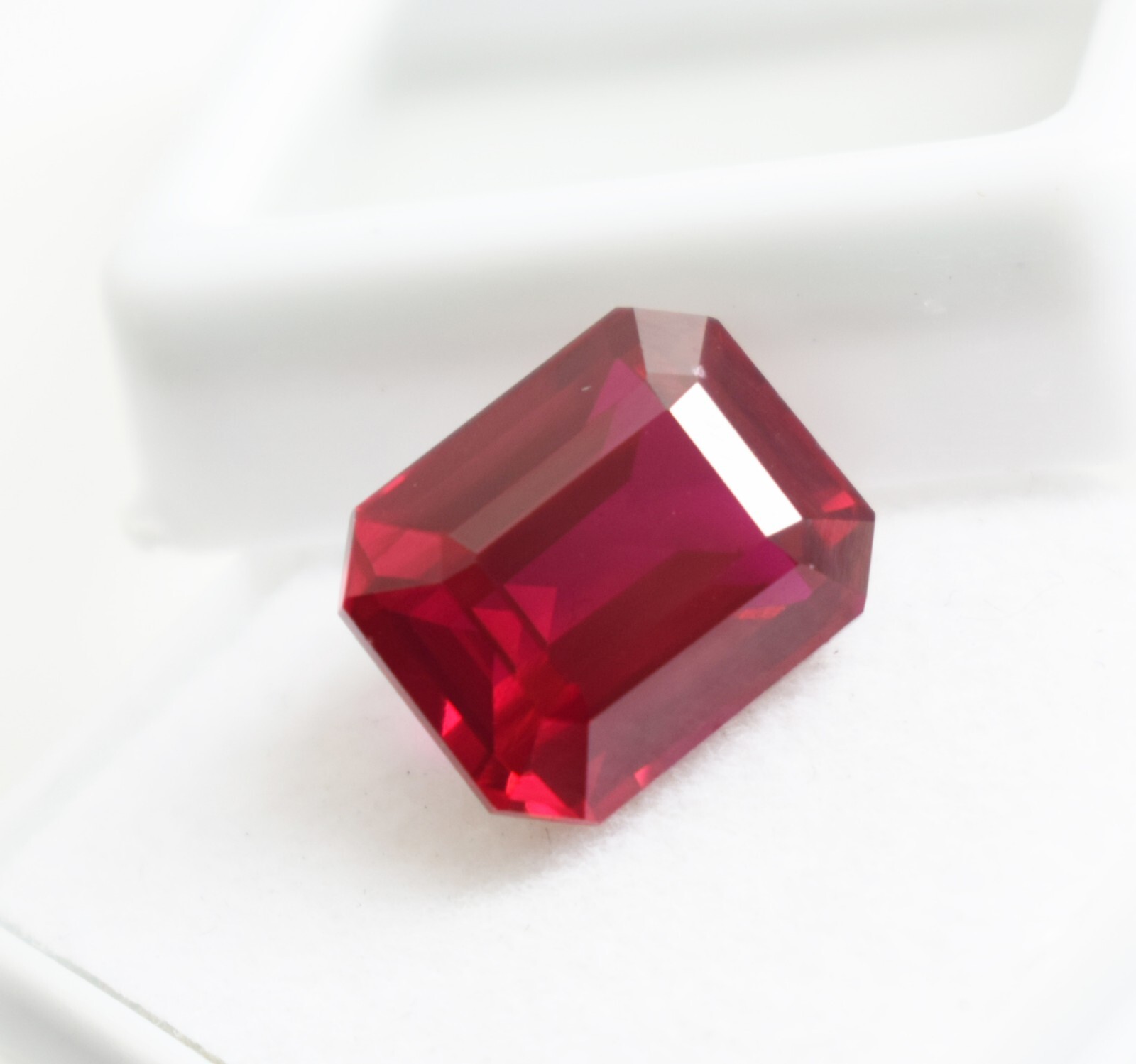 Emerald Cut Certified Myanmar’s 10 Ct Red Ruby Natural Beautiful Loose Gemstone